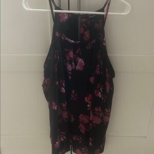 Torrid Black and Pink Floral Tank Top